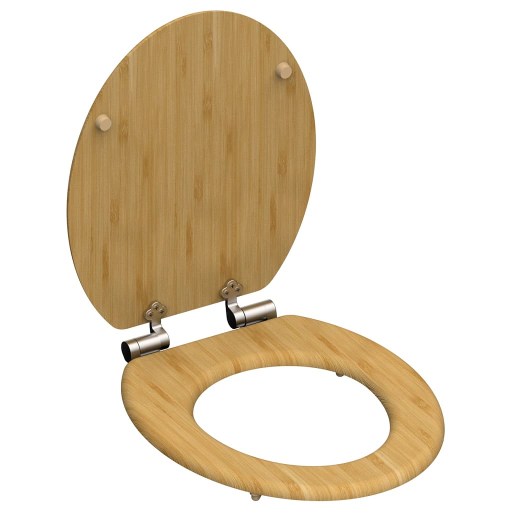 SCHÜTTE Toilet Seat with Soft-Close NATURAL BAMBOO