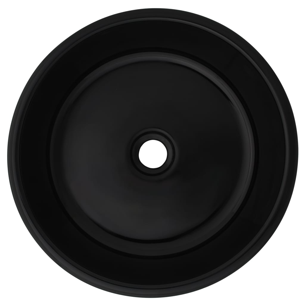 Basin Ceramic Round Black 42x12 cm