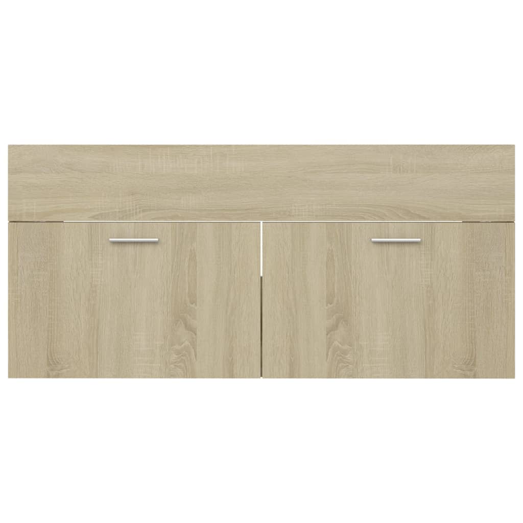 Sink Cabinet with Built-in Basin Sonoma Oak Engineered Wood