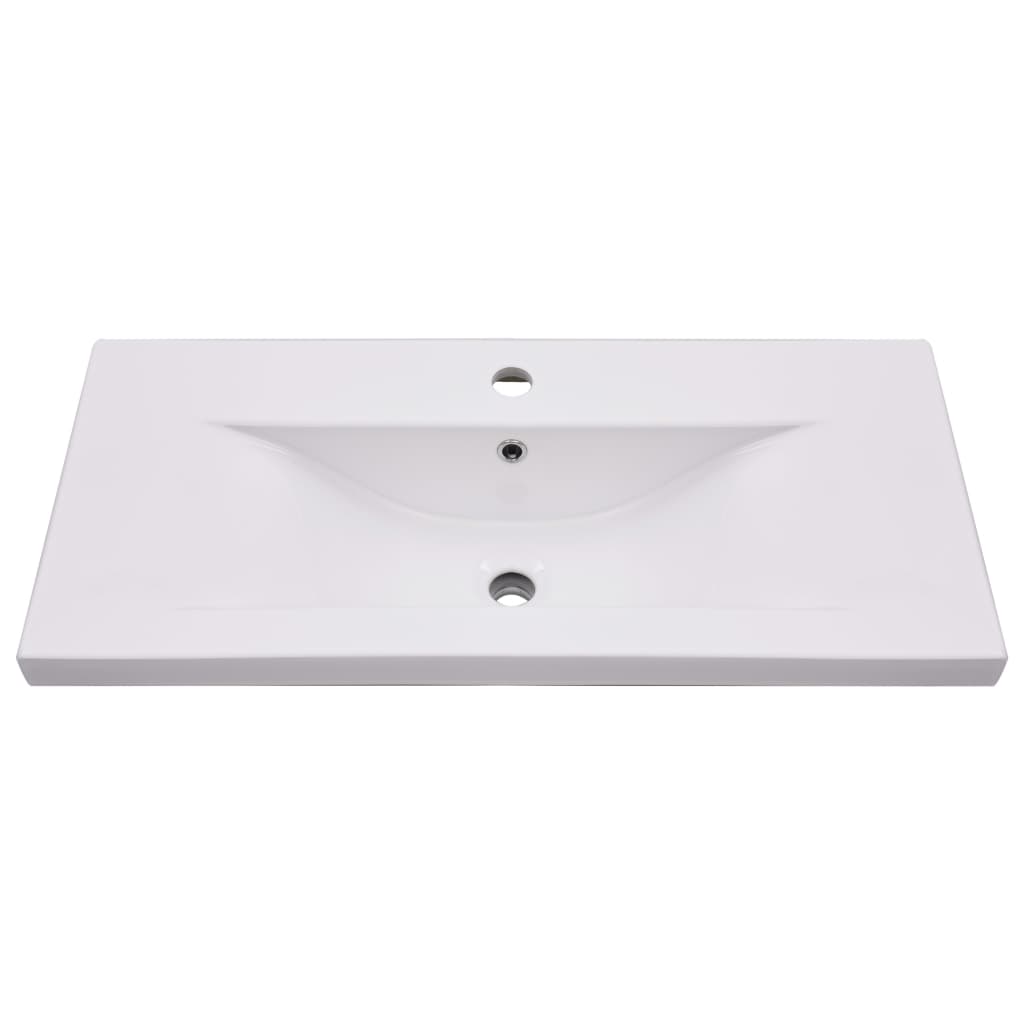Sink Cabinet with Built-in Basin White Engineered Wood