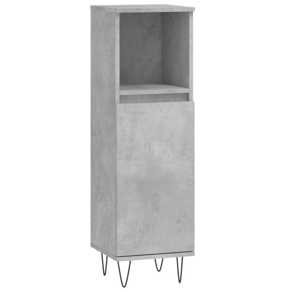 Bathroom Cabinet Concrete Grey 30x30x100 cm Engineered Wood