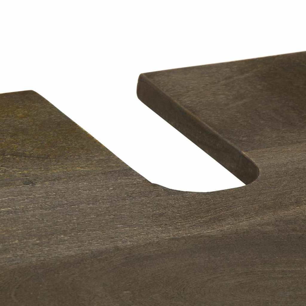 2 Piece Bathroom Furniture Set Black Solid Wood Mango