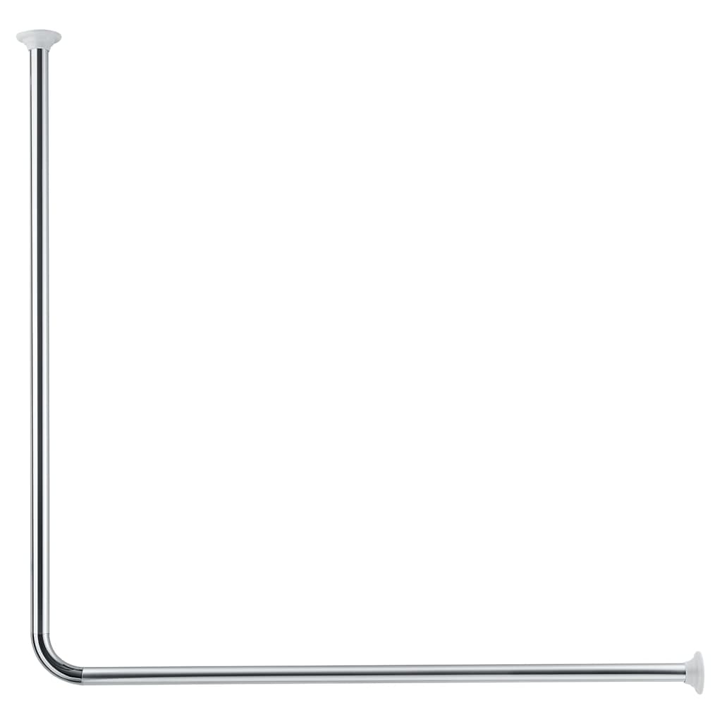 Corner Shower Curtain Rod 90x90 cm Chrome