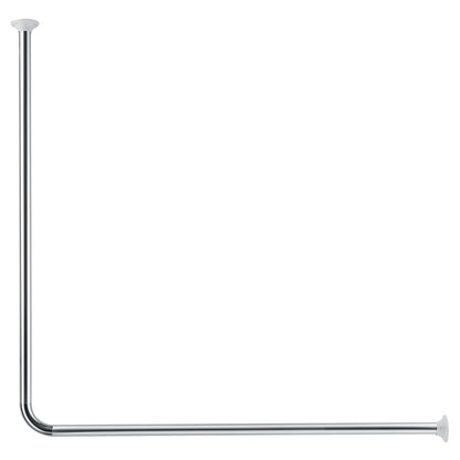 Corner Shower Curtain Rod 90x90 cm Chrome