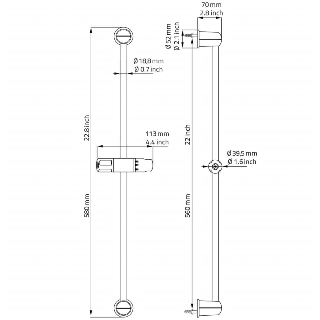 RIDDER Slide Rail Grenada Chrome 91170