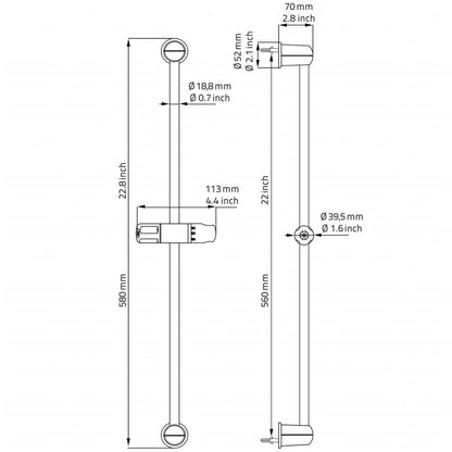 RIDDER Slide Rail Grenada Chrome 91170