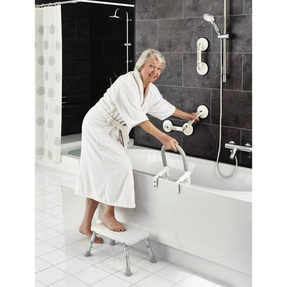 RIDDER Angled Suction Grab Bar Premium White - Bend