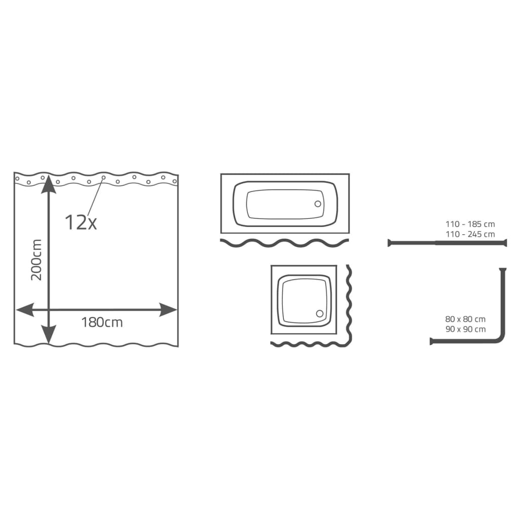 Shower Curtain Smile 180x200 cm