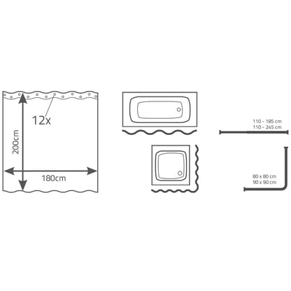 Shower Curtain Layer 180x200 cm