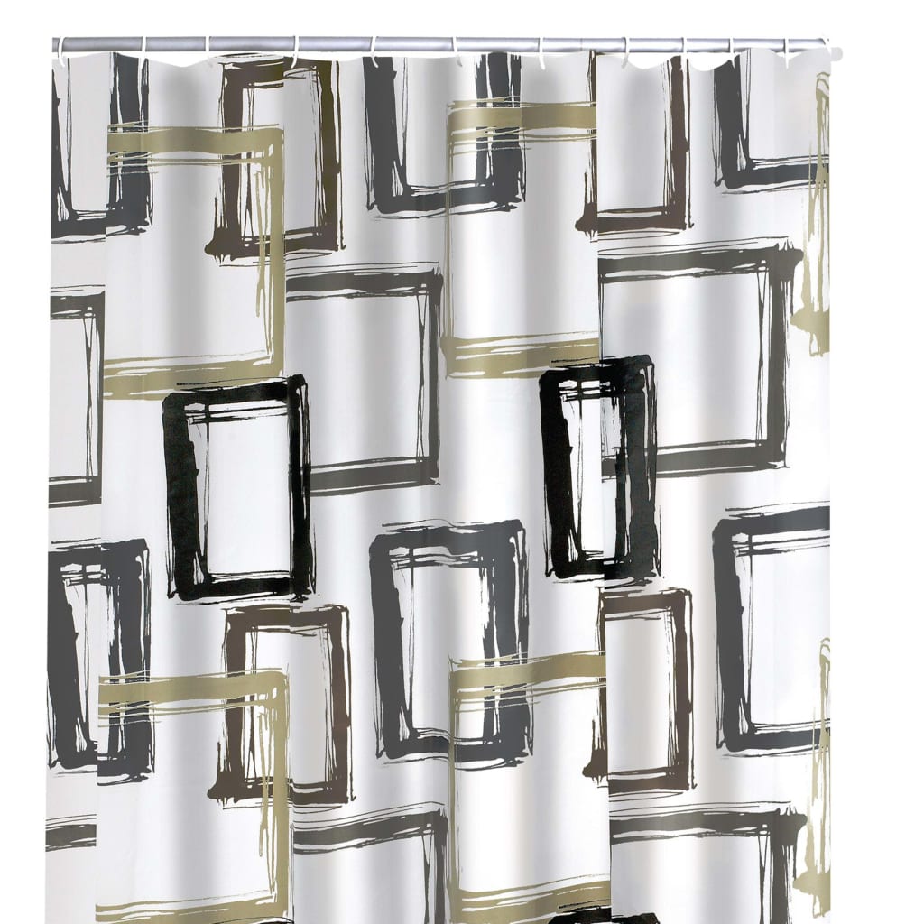 Shower Curtain Pattern Brown 180x200 cm