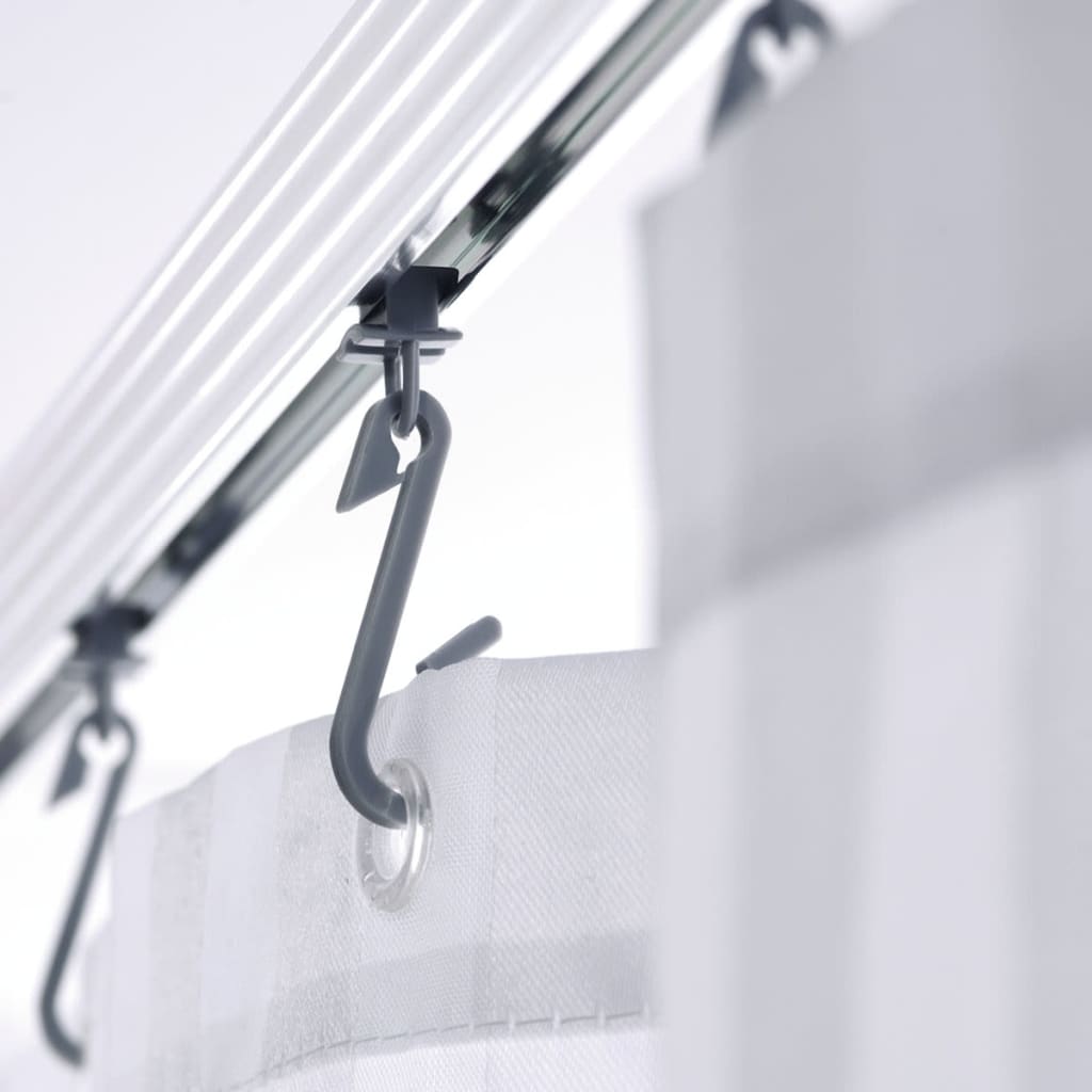 Universal Corner Shower Curtain Rail with Hooks Chrome 52500