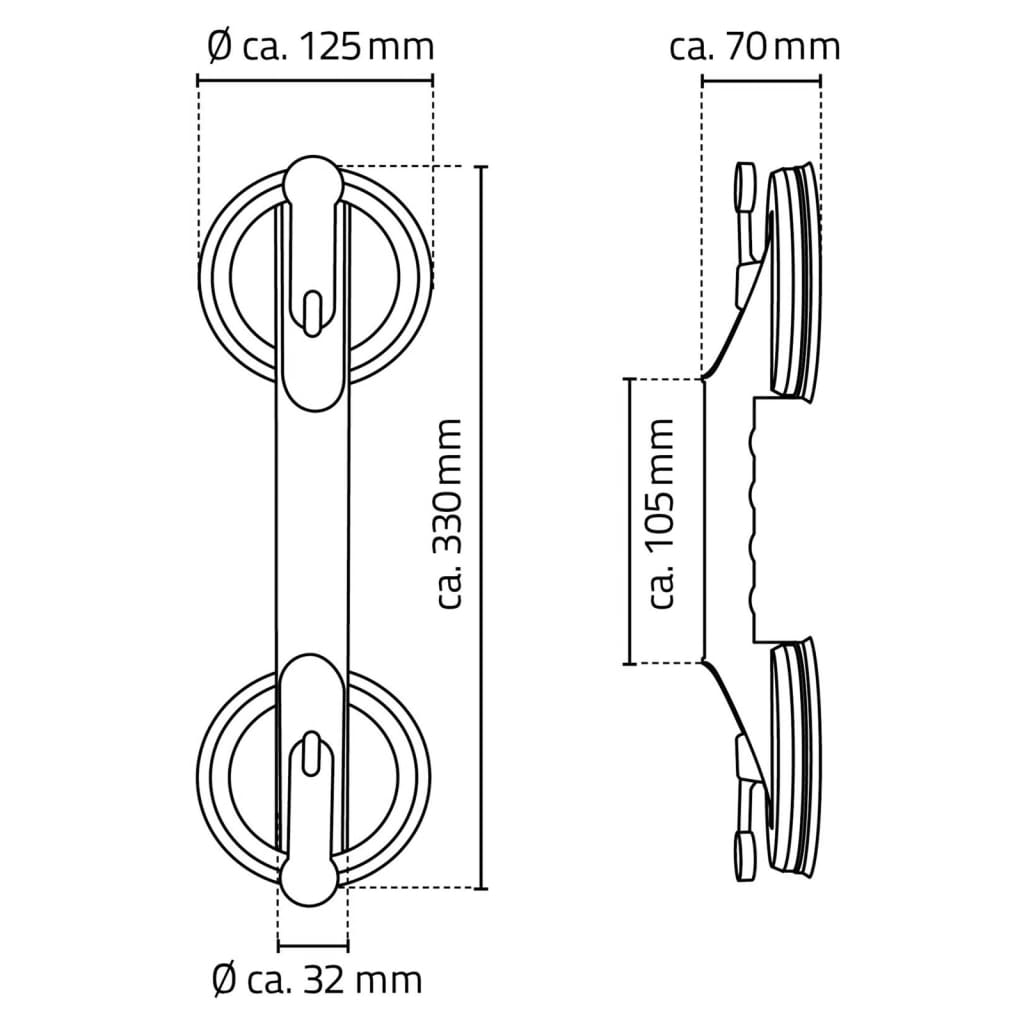 Suction Grab Rail 12.5 cm 100 kg A0150201