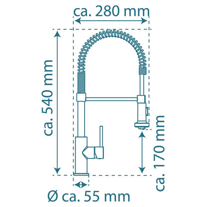 SCHÜTTE Sink Mixer with High Round Spout BOSTON Spiral Spring Chrome