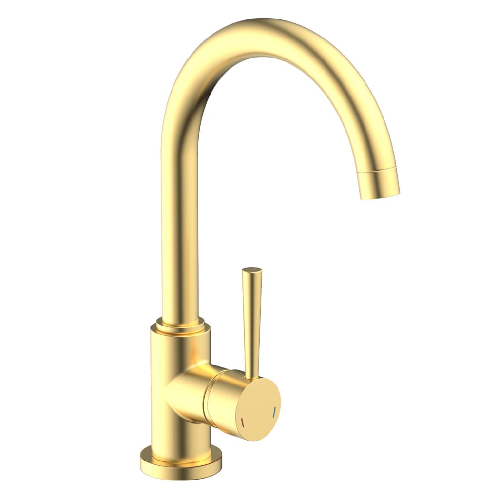 SCHÜTTE Kitchen Mixer Tap with Round Spout CORNWALL Matte Gold - Bend