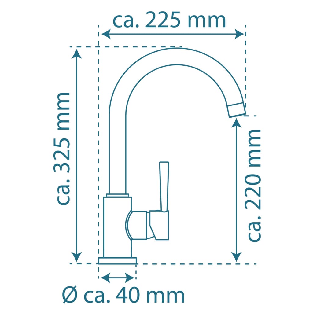 SCHÜTTE Kitchen Mixer Tap with Round Spout CORNWALL Matte Gold - Bend