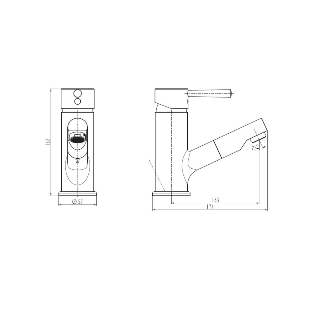 SCHÜTTE Basin Mixer with Pull-Out Spray CORNWALL - Bend