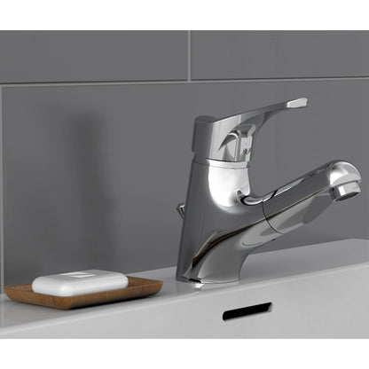 SCHÜTTE Basin Mixer with Pull-Out Spray ATTICA Chrome - Bend