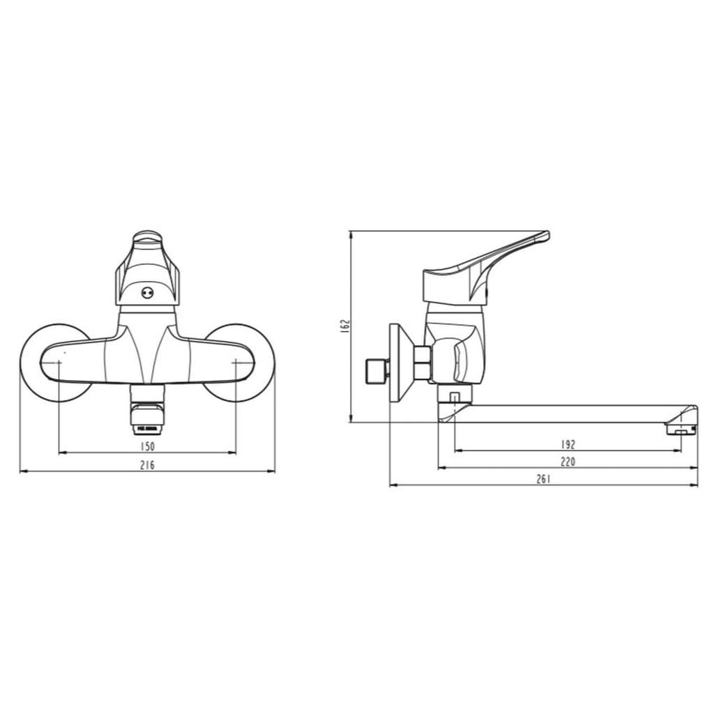 SCHÜTTE Wall Sink Mixer ATTICA Chrome