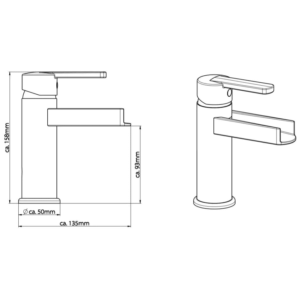 SCHÜTTE Basin Mixer Tap with Waterfall Spout NIAGARA