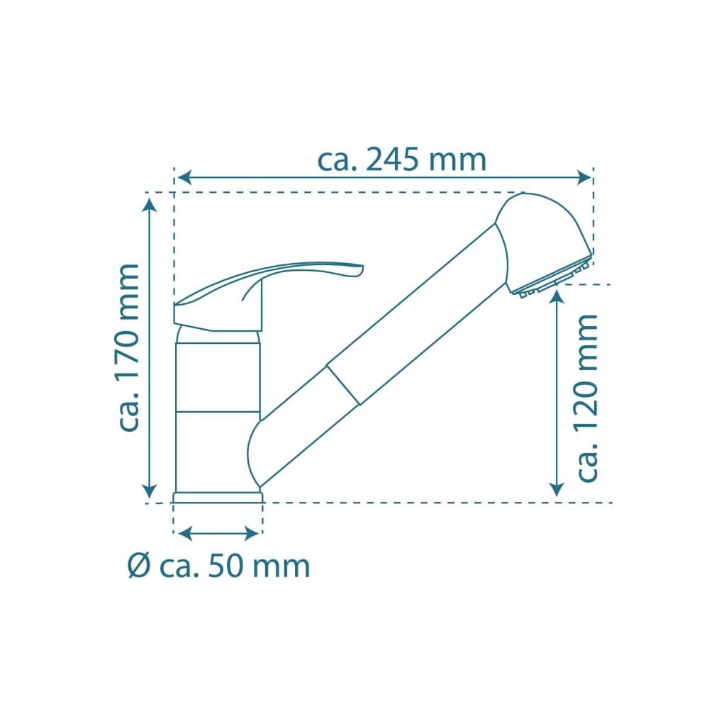 SCHÜTTE Sink Mixer with Pull-out Spray FALCON Chrome - Bend