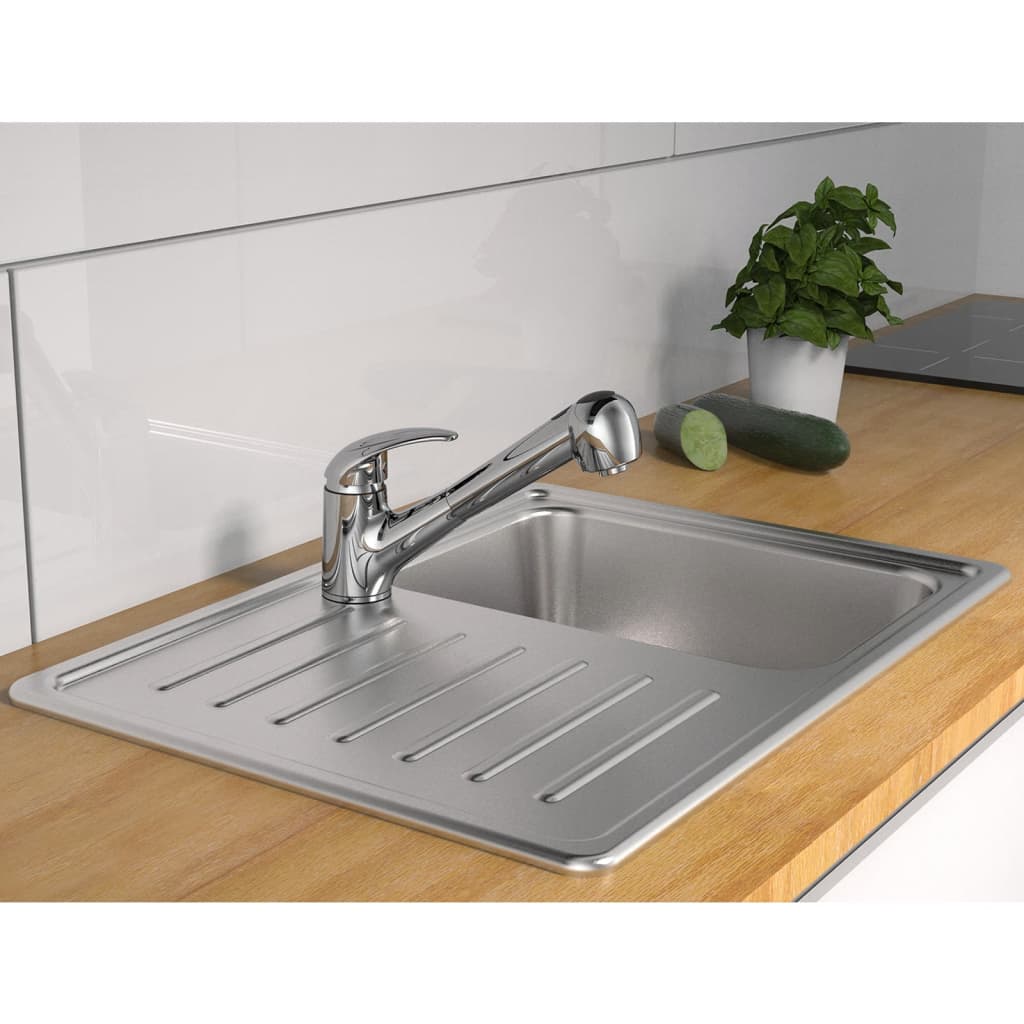 SCHÜTTE Sink Mixer with Pull-out Spray ALBATROS Chrome - Bend