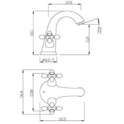 SCHÜTTE 2-Handle Basin Mixer ELK Chrome