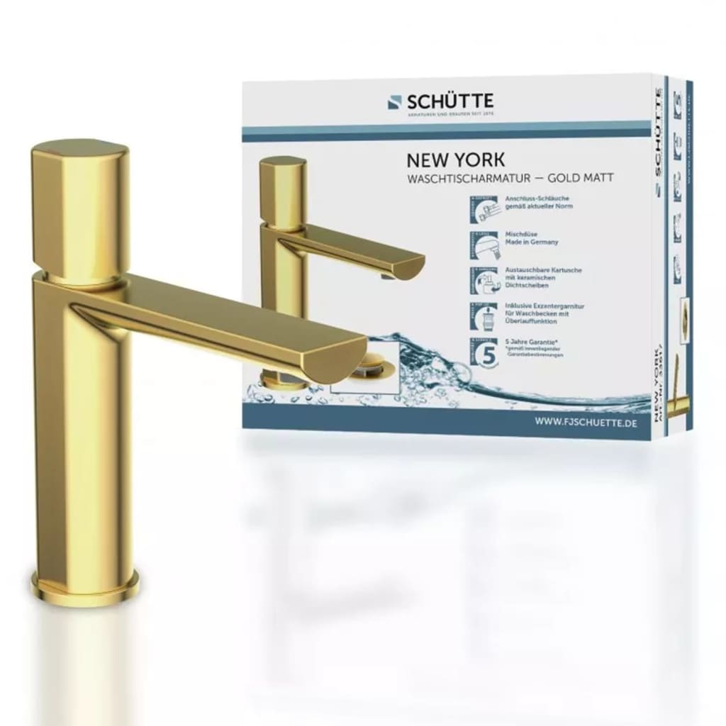 SCHÜTTE Basin Mixer NEW YORK Matte Gold