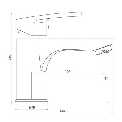 SCHÜTTE Basin Mixer Tap ALASKA White and Chrome - Bend