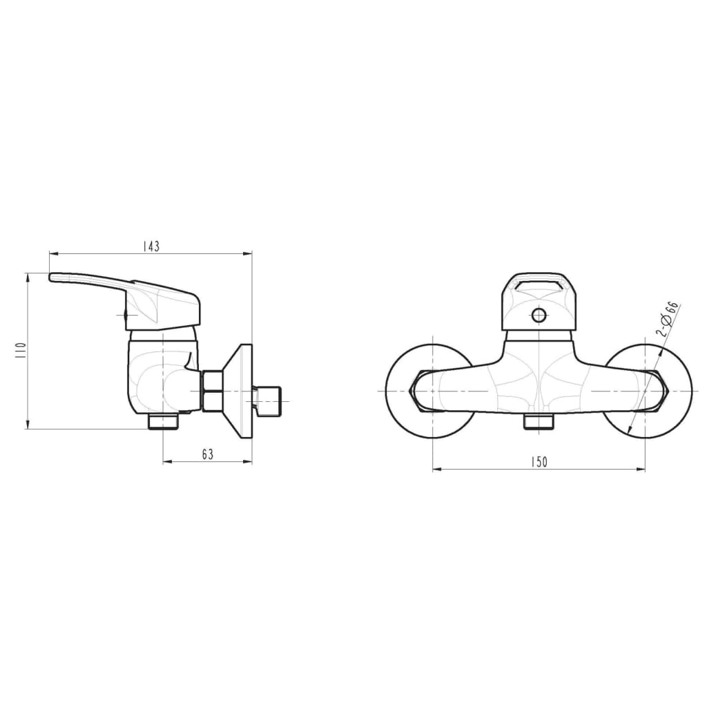 SCHÜTTE Shower Mixer BATONI Chrome - Bend