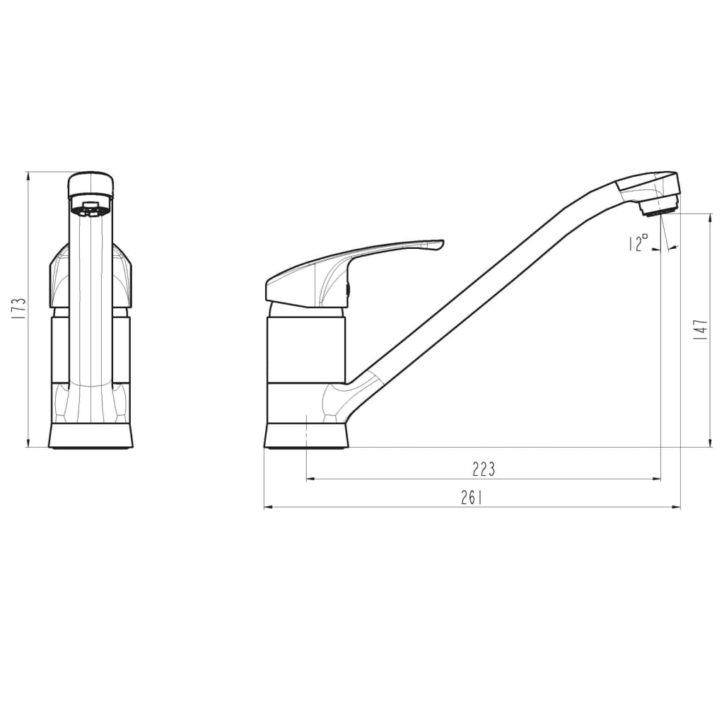 SCHÜTTE Sink Mixer TASSONI Low Pressure Chrome - Bend