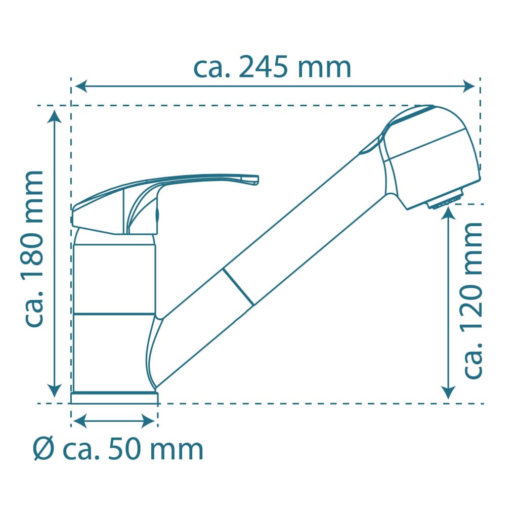 SCHÜTTE Sink Mixer with Pull-out Spray DIZIANI Chrome - Bend