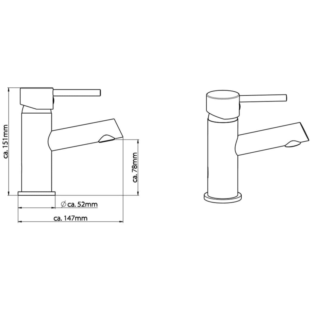 SCHÜTTE Basin Mixer Tap LAURANA Chrome - Bend