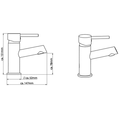 SCHÜTTE Basin Mixer Tap LAURANA Chrome - Bend