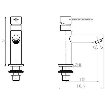 SCHÜTTE Cold Water Pillar Tap LAURANA Chrome