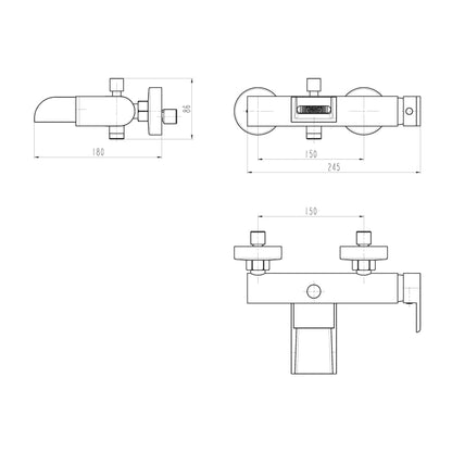 SCHÜTTE Bath Mixer with Waterfall Spout IDROVIA Chrome