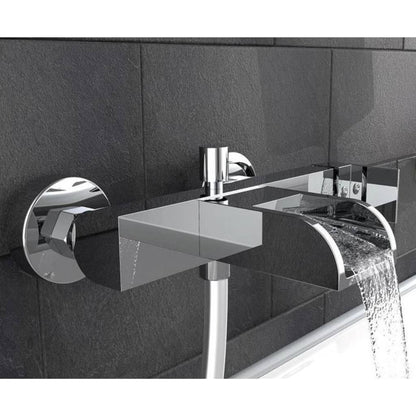 SCHÜTTE Bath Mixer with Waterfall Spout IDROVIA Chrome