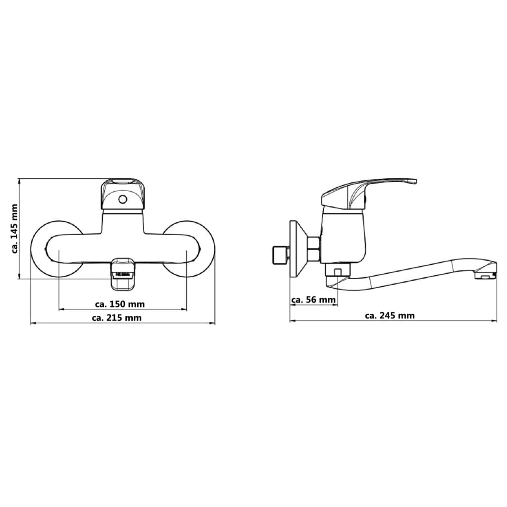 SCHÜTTE Wall Sink Mixer ORAZI Chrome