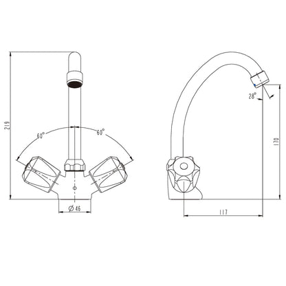 SCHÜTTE 2-Handle Basin Mixer SAVINO Chrome