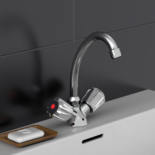 SCHÜTTE 2-Handle Basin Mixer SAVINO Chrome - Bend