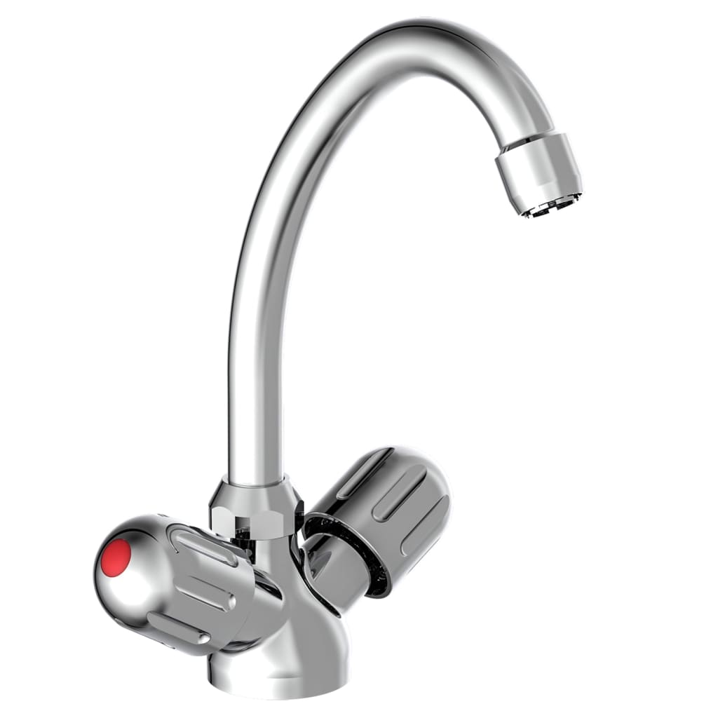 SCHÜTTE 2-Handle Sink Mixer PERUZZI Low Pressure Chrome - Bend