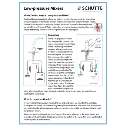 SCHÜTTE 2-Handle Sink Mixer Low Pressure Chrome