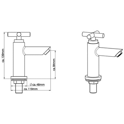 SCHÜTTE Cold Water Pillar Tap MATAO Chrome - Bend