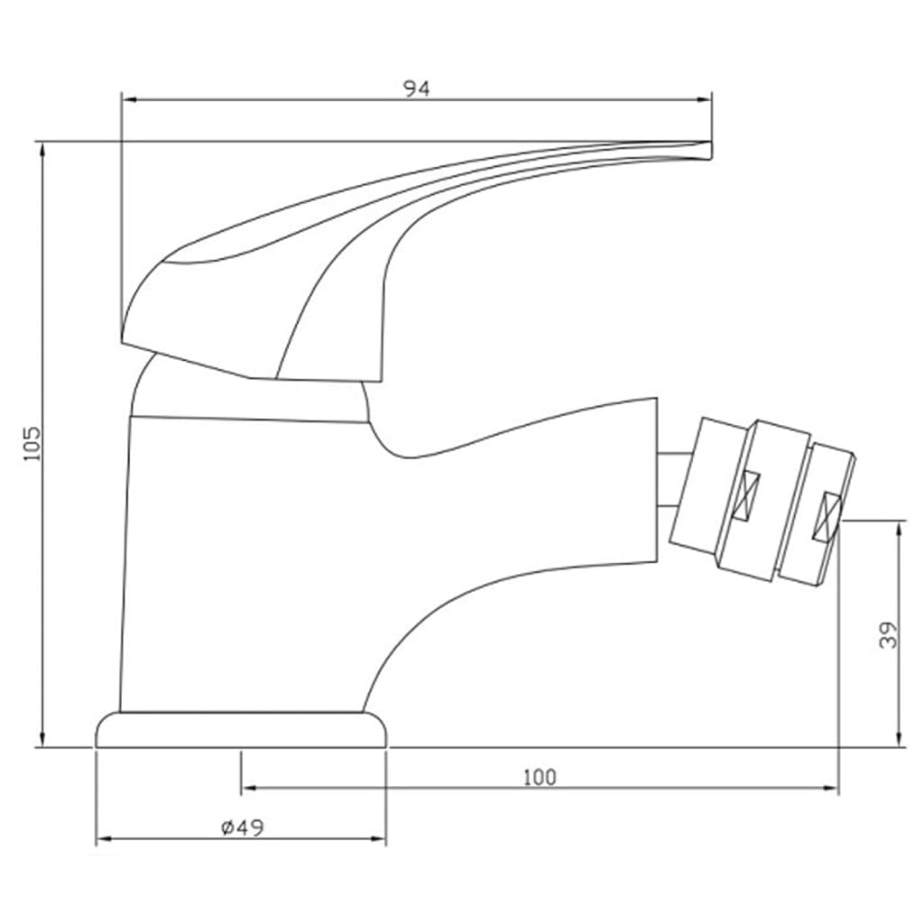 SCHÜTTE Bidet Mixer Tap ATHOS PLUS Chrome - Bend