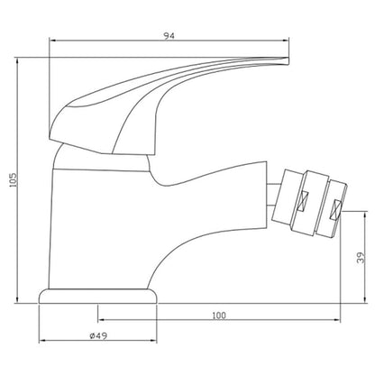 SCHÜTTE Bidet Mixer Tap ATHOS PLUS Chrome - Bend