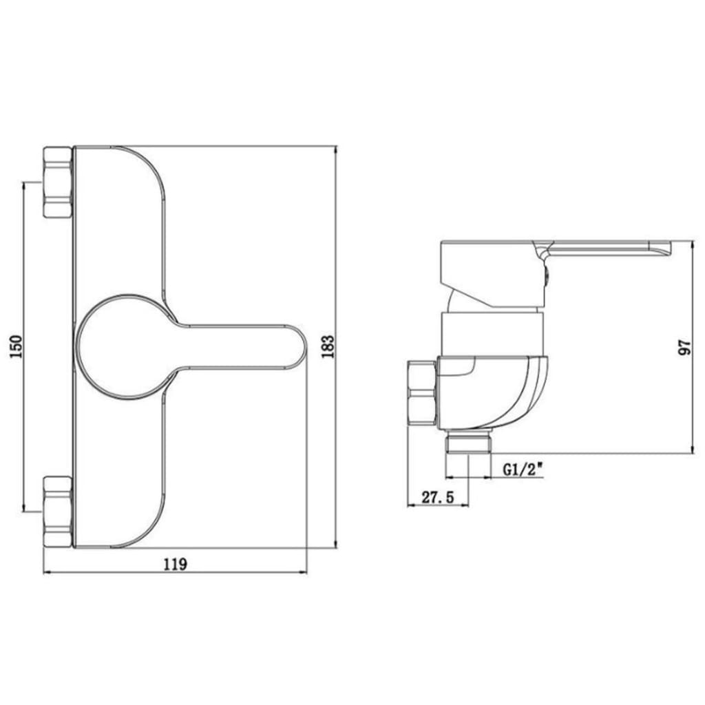 SCHÜTTE Shower Mixer DENVER Matt Black - Bend