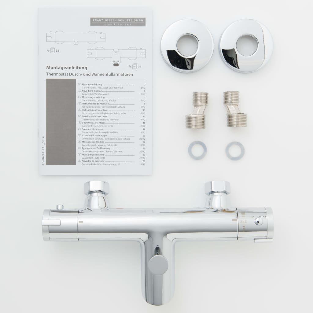 SCHÜTTE Thermostatic Bath Shower Mixer Tap LONDON - Bend