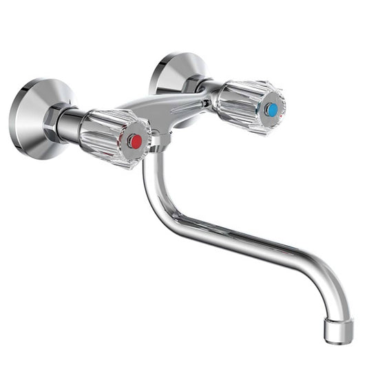 SCHÜTTE 2-Handle Wall Sink Mixer BRILLANT Chrome