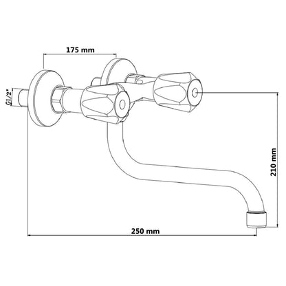 SCHÜTTE 2-Handle Wall Sink Mixer BRILLANT Chrome