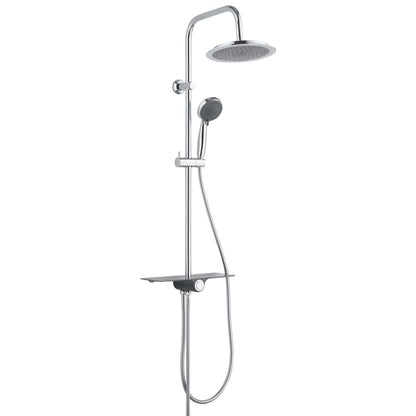 AQUASTAR Shower Set with Tray in Anthracite-Chrome - Bend