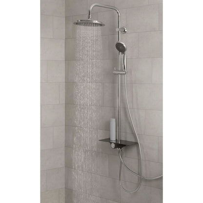 AQUASTAR Shower Set with Tray in Anthracite-Chrome - Bend